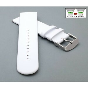 Veganes Easy-Klick Apfel-Faser Uhrenarmband Modell Melano-55G weiß 16 mm