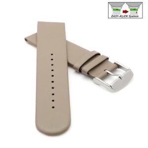 Veganes Easy-Klick Apfel-Faser Uhrenarmband Modell Melano-55G taupe-braun 18 mm