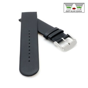 Veganes Easy-Klick Apfel-Faser Uhrenarmband Modell Melano-55G schwarz 22 mm