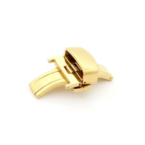 Premium Butterfly-Faltschließe Modell Pikart Edelstahl gold poliert, 16 mm