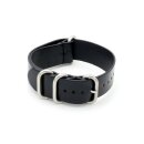 Zulu-Leder Uhrenarmband Modell Legion schwarz 18 mm Nato...