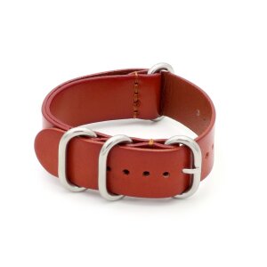 Zulu-Leder Uhrenarmband Modell Legion mahagoni 20 mm Nato Strap