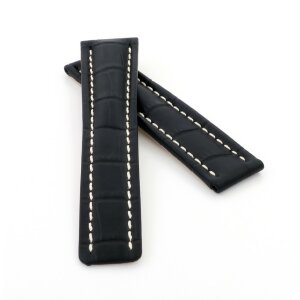 Louisiana Uhrenband schwarz 20/18 mm kompatibel mit Breitling Faltschließe