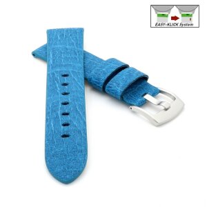 Veganes Easy-Klick Apfel-Faser Uhrenarmband Modell Melano-AF türkis 20 mm