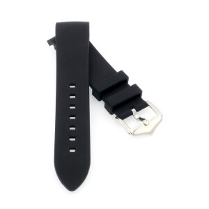 Silikon Rundanstoß Uhrenarmband Modell Round-DS-G schwarz 20 mm