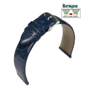 Barington Easy-Klick echt Straußbein Uhrenarmband blau 16 mm, Handarbeit