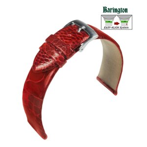 Barington Easy-Klick echt Straußbein Uhrenarmband rot 16 mm, Handarbeit