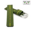 Elastic Easy-Klick Textil Uhrenarmband Modell Doubleflex-S grün-gelb 20 mm