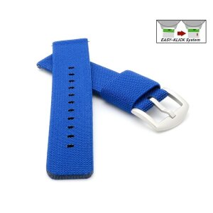 Elastic Easy-Klick Textil Uhrenarmband Modell Doubleflex-S königs-blau 20 mm