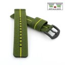 Elastic Easy-Klick Textil Uhrenarmband Modell Doubleflex-P grün-gelb 20 mm