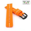 Elastic Easy-Klick Textil Uhrenarmband Modell Doubleflex-P orange-weiß 20 mm