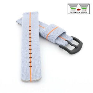 Elastic Easy-Klick Textil Uhrenarmband Modell Doubleflex-P grau-orange 20 mm