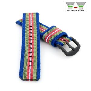 Elastic Easy-Klick Textil Uhrenarmband Modell Doubleflex-P mehrfarbig 20 mm