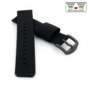 Elastic Easy-Klick Textil Uhrenarmband Modell Doubleflex-P schwarz 22 mm