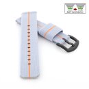 Elastic Easy-Klick Textil Uhrenarmband Modell Doubleflex-P grau-orange 22 mm