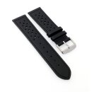 Franz&ouml;sisches Softlederband Modell Sportiva schwarz-TiT 18 mm-gelocht