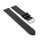 Feines Easy-Klick Leder-Uhrenarmband Modell Basel-NL schwarz 20 mm