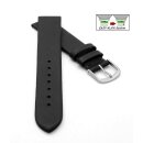 Feines Easy-Klick Leder-Uhrenarmband Modell Basel-NL schwarz 17 mm