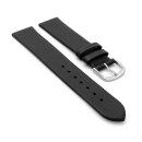 Feines Easy-Klick Leder-Uhrenarmband Modell Basel-NL schwarz 17 mm