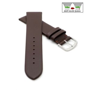 Feines Easy-Klick Leder-Uhrenarmband Modell Basel-NL mocca 17 mm