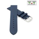 Feines Easy-Klick Leder-Uhrenarmband Modell Basel-NL dunkel-blau 22 mm