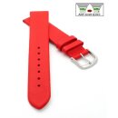 Feines Easy-Klick Leder-Uhrenarmband Modell Basel-NL rot 20 mm