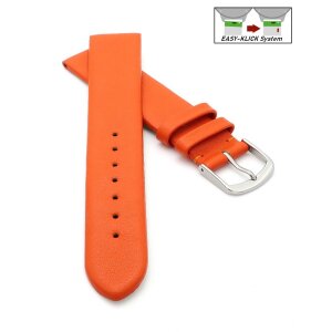 Feines Easy-Klick Leder-Uhrenarmband Modell Basel-NL orange 20 mm