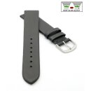 Feines Easy-Klick Leder-Uhrenarmband Modell Basel-NL dunkel-grau 19 mm