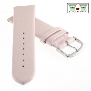 Feines Easy-Klick Leder-Uhrenarmband Modell Basel-NL rosa 16 mm