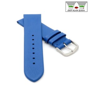 Feines Easy-Klick Leder-Uhrenarmband Modell Basel-NL königs-blau 16 mm