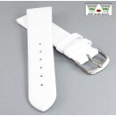 Feines Easy-Klick Leder-Uhrenarmband Basel-XL weiß 18 mm