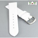 Feines Easy-Klick Leder-Uhrenarmband Basel-XL weiß 22 mm