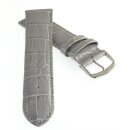 Feines Alligator Leder Uhrenarmband Modell Genf-71S XS hell-grau 18 mm