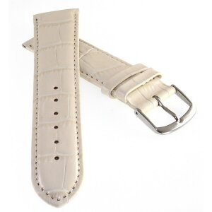 Feines Alligator Leder Uhrenarmband Modell Genf-71S XS perle-creme 18 mm