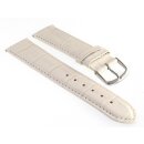 Feines Alligator Leder Uhrenarmband Modell Genf-71S XS perle-creme 22 mm