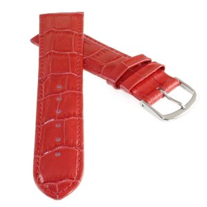 Feines Alligator Leder Uhrenarmband Modell Genf-71S XS rot 20 mm