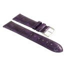 Feines Alligator Leder Uhrenarmband Modell Genf-71S XS aubergine-lila 20 mm