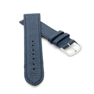 Feines Hirsch-Leder Uhrenarmband Modell Hirsch-71N-NL blau 14 mm
