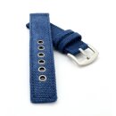 Canvas Textil Uhrenarmband Modell Terra blau 18 mm, wasserfest