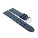 Feines Easy-Klick Hirsch-Leder Uhrenarmband Modell Hirsch-71N-NL blau 16 mm