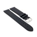 Feines Easy-Klick Hirsch-Leder Uhrenarmband Modell Hirsch-71N-XS schwarz 16 mm