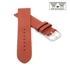 Feines Easy-Klick Hirsch-Leder Uhrenarmband Modell Hirsch-71N-XL cognac 12 mm