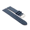 Feines Easy-Klick Hirsch-Leder Uhrenarmband Modell Hirsch-71N-XL blau 12 mm