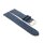 Feines Easy-Klick Hirsch-Leder Uhrenarmband Modell Hirsch-71N-XL blau 12 mm
