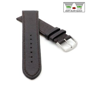 Feines Easy-Klick Hirsch-Leder Uhrenarmband Modell Hirsch-71N-XL mocca 18 mm