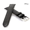 Diloy echt Krokodil Uhrenarmband Modell Torge schwarz 16 mm