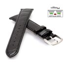 Diloy Easy-Klick echt Krokodil Uhrenarmband Modell Torge schwarz 14 mm