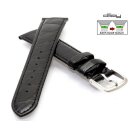 Diloy Easy-Klick echt Krokodil Uhrenarmband Modell Torge schwarz 16 mm