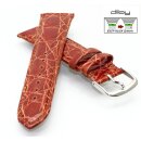 Diloy Easy-Klick echt Krokodil Uhrenarmband Modell Torge cognac 16 mm