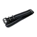 Elastic Nato Nylon Flex-Uhrenarmband Modell Oneflex-P schwarz-weiß 20 mm